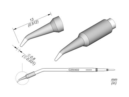 Conical Bent Cartridge Ø 0.8