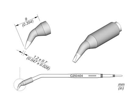 Chisel Bent Cartridge 1.2 x 0.7