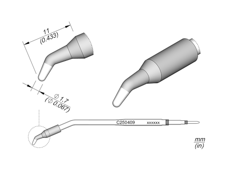 Conical Bent Cartridge Ø 1.7