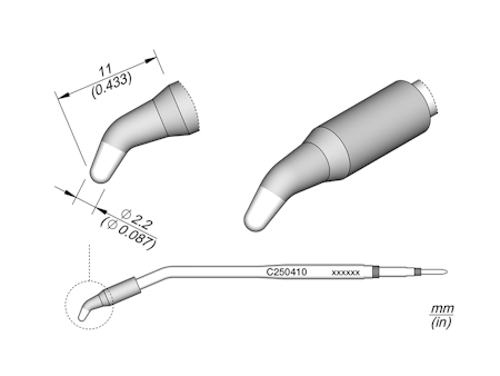 Conical Bent Cartridge Ø 2.2