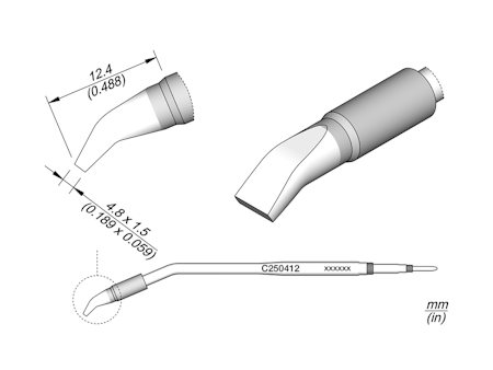 Chisel Bent Cartridge 4.8 x 1.5
