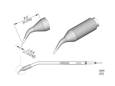 Conical Bent Cartridge Ø 0.4