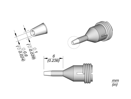 Through-hole Desoldering Tip Ø 0.6