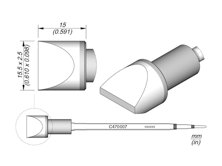 Chisel Cartridge 15.5 x 2.5