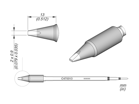 Chisel Cartridge 2 x 0.9