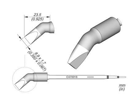 Chisel Bent Cartridge 8.9 x 1.7