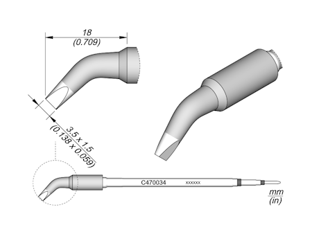 Chisel Bent Cartridge 3.5 x 1.5