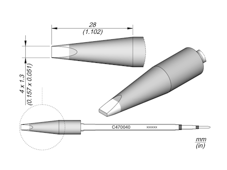 Chisel Cartridge 4 x 1.3