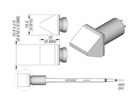 Chisel Cartridge 15.5 x 2.5 Squ.