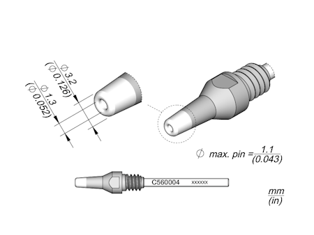 Through-hole Desoldering Tip Ø 1.3