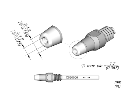 Through-hole Desoldering Tip Ø 1.9