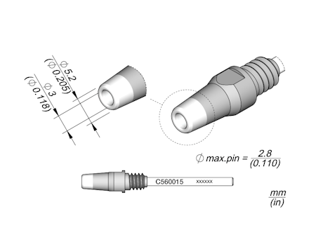 Through-hole Desoldering Tip Ø 3