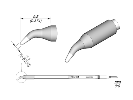 Conical Bent Cartridge Ø 1 L