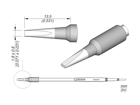 Chisel Cartridge 1.8 x 0.8 L