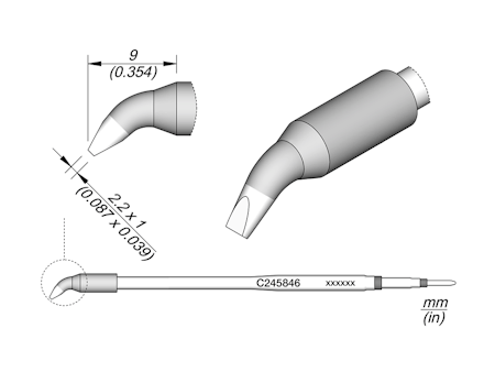 Chisel Bent Cartridge 2.2 x 1 L