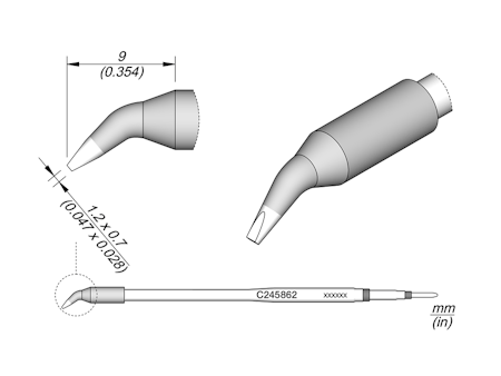 Chisel Bent Cartridge 1.2 x 0.7 L