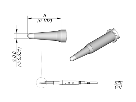 Conical Cartridge Ø 0.8