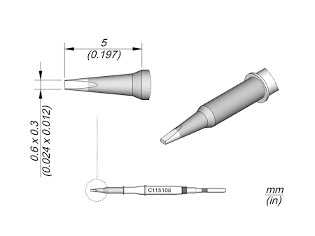 Chisel Cartridge 0.6 x 0.3