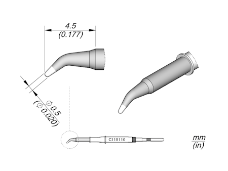 Conical Bent Cartridge Ø 0.5