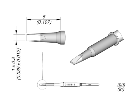 Chisel Cartridge 1 x 0.3