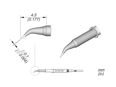 Conical Bent Cartridge Ø 0.1