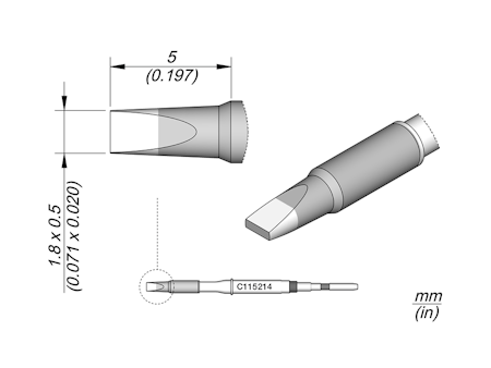 Chisel Cartridge 1.8 x 0.5 HT