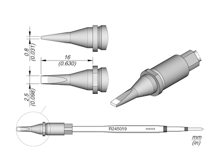 Chisel Cartridge 2.5 x 0.8