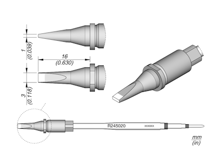Chisel Cartridge 3 x 1