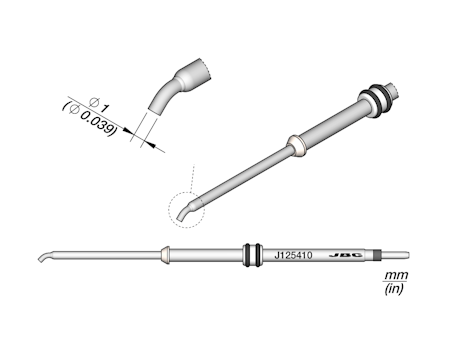 Bent Cartridge Ø 1 mm 45º
