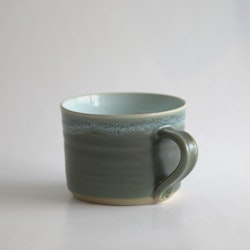 Moss green wide tea cup