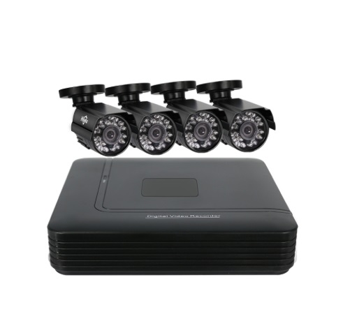 HISEEU övervakningssystem 4st kameror 720P Väderbeständiga 1080P