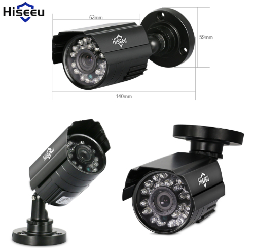 HISEEU övervakningssystem 4st kameror 720P Väderbeständiga 1080P