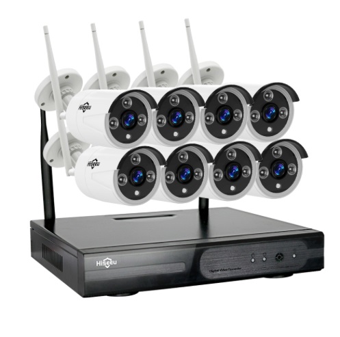 HISEEU Komplett Övervakningssystem 8st trådlösa IP-kameror IP66