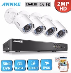 ANNKE Övervakningssystem 4st kameror 1080P IP66