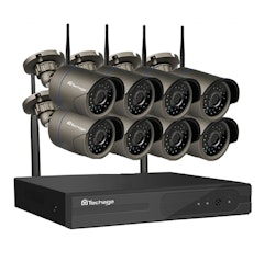 Techage 720p HD Övervakningssystem 8 st trådlösa IP-kameror