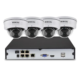 Komplett PoE Övervakningssystem Techege 1080P 4 Kameror