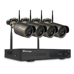 Techage 720p HD Övervakningssystem 4 st trådlösa IP-kameror, Wi-fi NVR-kit
