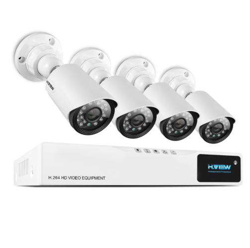 H.VIEW övervakningssystem 720P 4 kameror IP66