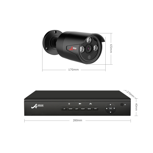 ANRAN PoE Övervakningssystem 8st IP-kameror 1080P IP-66