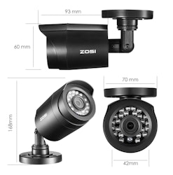ZOSI Övervakningspaket 4st kameror 720P Vattentålig 1TB