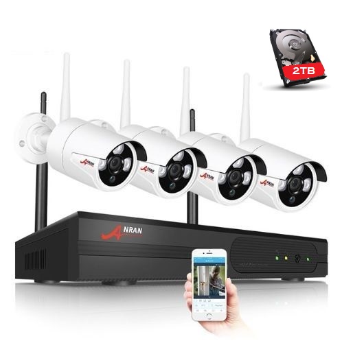ANRAN Övervakningssystem trådlösa IP-kameror, Wi-fi NVR-kit 1080P