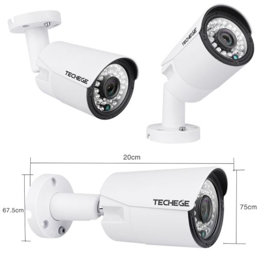 Komplett PoE Övervakningssystem Techege 1080P 2 Kameror