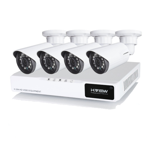 H.VIEW övervakningssystem 720P 4 kameror IP66 2TB
