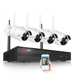 ANRAN Övervakningssystem trådlösa övervakningskameror, Wi-fi 5MP vit 2TB
