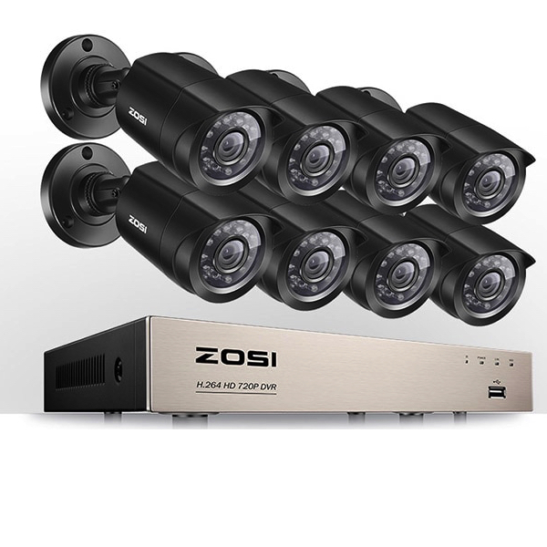 ZOSI Övervakningspaket 8st kameror 720P Vattentålig 3TB