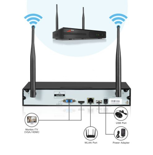 ANRAN Övervakningssystem trådlösa övervakningskameror, Wi-fi 5MP vit 3TB
