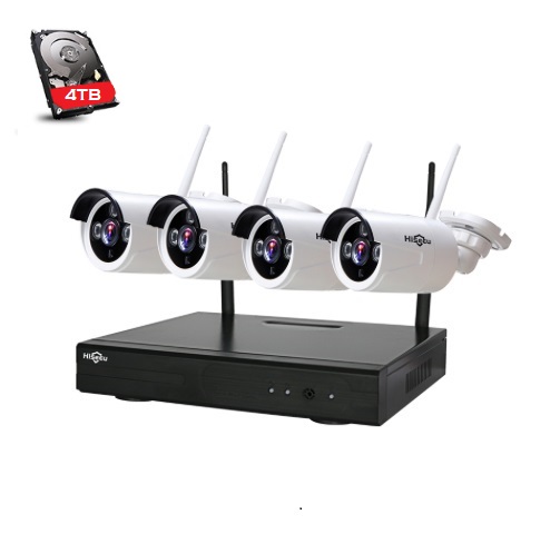 HISEEU Övervakningssystem trådlösa IP-kameror, Wi-fi NVR 720P