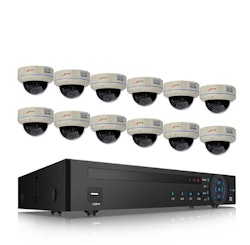 ANRAN PoE Övervakningssystem 12 st kameror 5MP IP66 Dome
