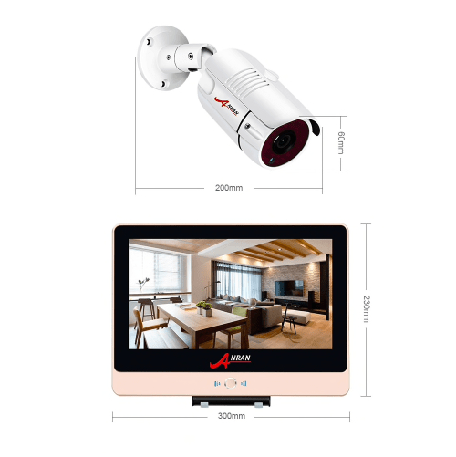 ANRAN PoE Övervakningssystem 8 st kameror 1080P IP66 LCD skärm