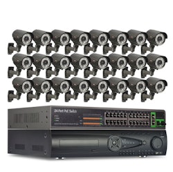 ANRAN PoE Övervakningssystem 24 st kameror 1080P IP66 2TB